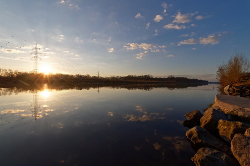 reflection water sunrise river austria graz