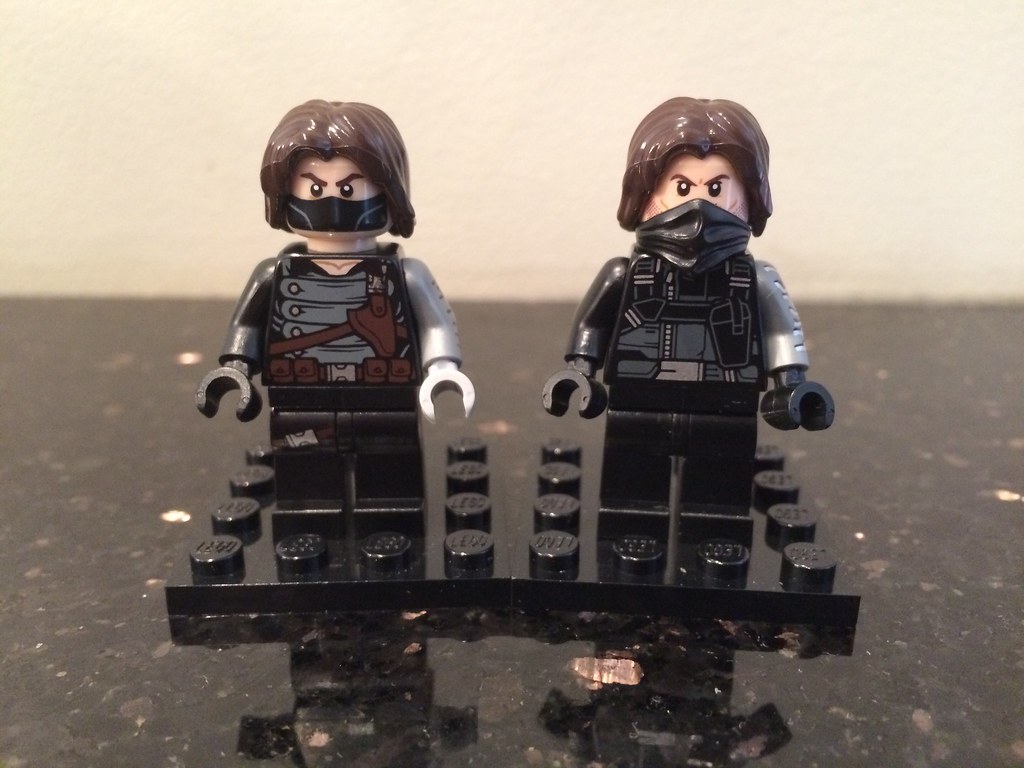 Winter Soldier - Ninjago mask compared to original printed mask.