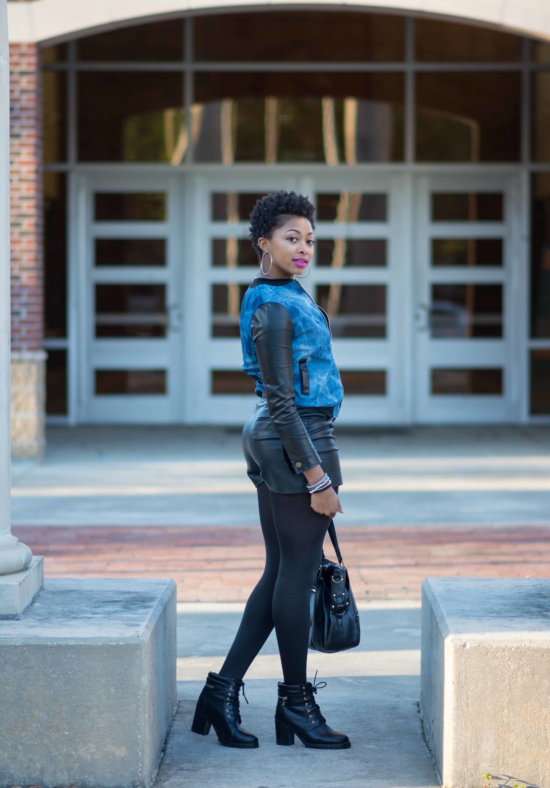 how to style a PU leather bomber jacket