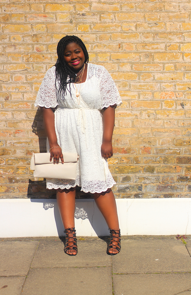 Navabi White Lace Dress