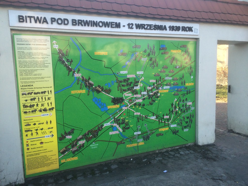 Plan Bitwy pod Brwinowem przy wejściu do parku w Brwinowie