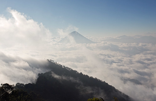 clouds volcano guatemala summit volcan zunil
