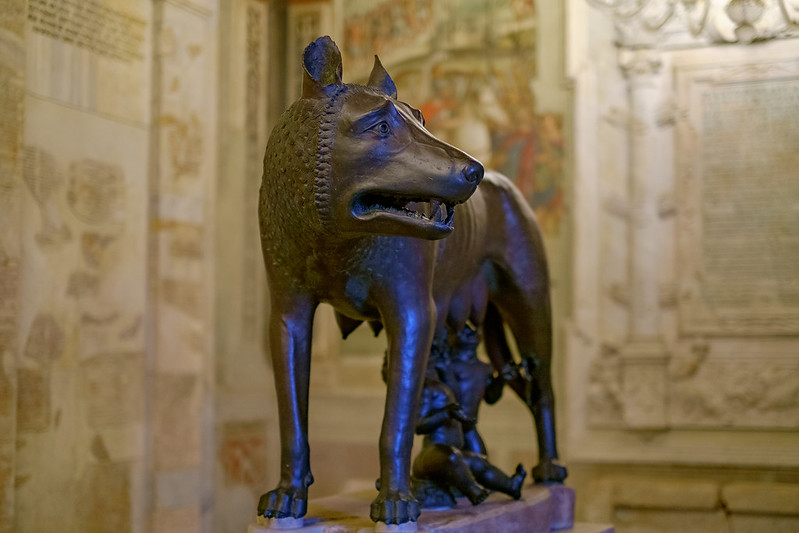 she-wolf with Romulus and Remus
