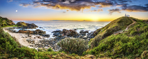 blue sky sun seascape texture beach nature yellow sunrise landscape interesting rocks colorful whitewater nsw portmacquarie minersbeach panoramaphotography tackingpointlighthouse
