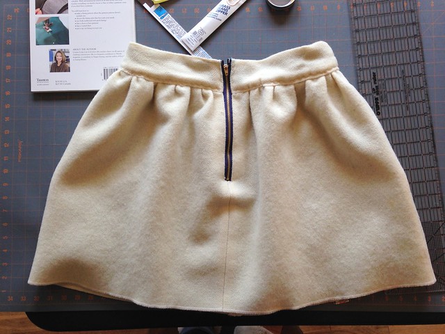 Megan Nielsen Brumby skirt made from a vintage blanket