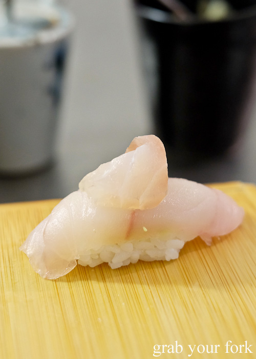 Hobo red gurnard sushi at Sashimi Shinsengumi, Crows Nest