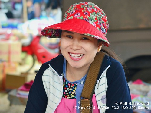 facingtheworld asia northernthailand chiangdao tuesdaymarket people portrait smiling thaiwoman thaismile marketwoman friendliness landofsmiles worldcultures travel tourism eyecontact colour market nikond3100 headshot ©matthahnewaldphotography ethnic ethnicportrait oneperson hat 43aspectratio fabulous primelens humanface nikkorafs50mmf18g woman female photography photo image horizontalformat portraiture enface frontview colourful cultural thailand character personality realpeople human humanhead posing facialexpression consent empathy rapport encounter relationship emotion mood environmentalportrait travelportrait adult incredible authentic attitude humaneyes favourite outstanding fantastic awesome excellent superior 50mm outside closeup street