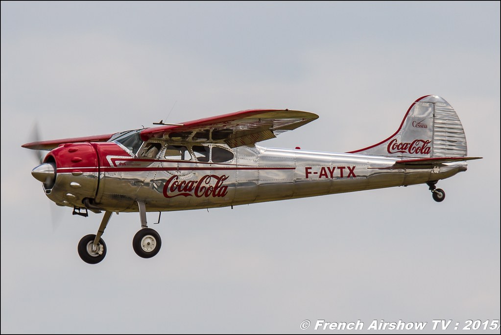 Cessna 195 - F-AYTX Foug'Air Association coca cola Salon du Bourget Sigma France Paris Airshow 2015