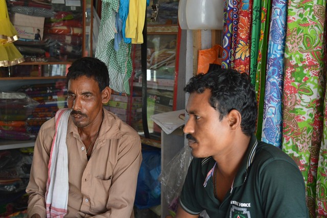 Babul Ali (Left) was a farmer who now works as a daily wage labour after he lost all his land to erosion