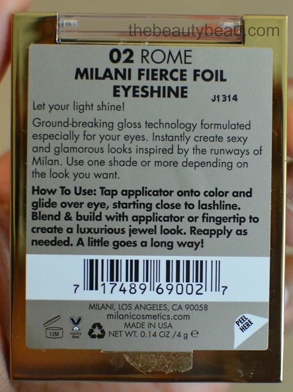 milani cosmetics fierce foil palette in rome