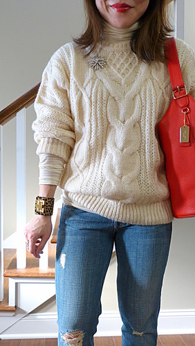 ivory cable knit