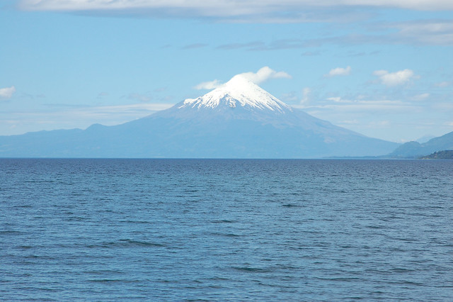 Views of Volcán Osorno over Lago Llanquihue from Puerto Varas, Chile