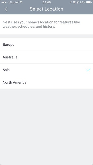 Nest iOS App - Region