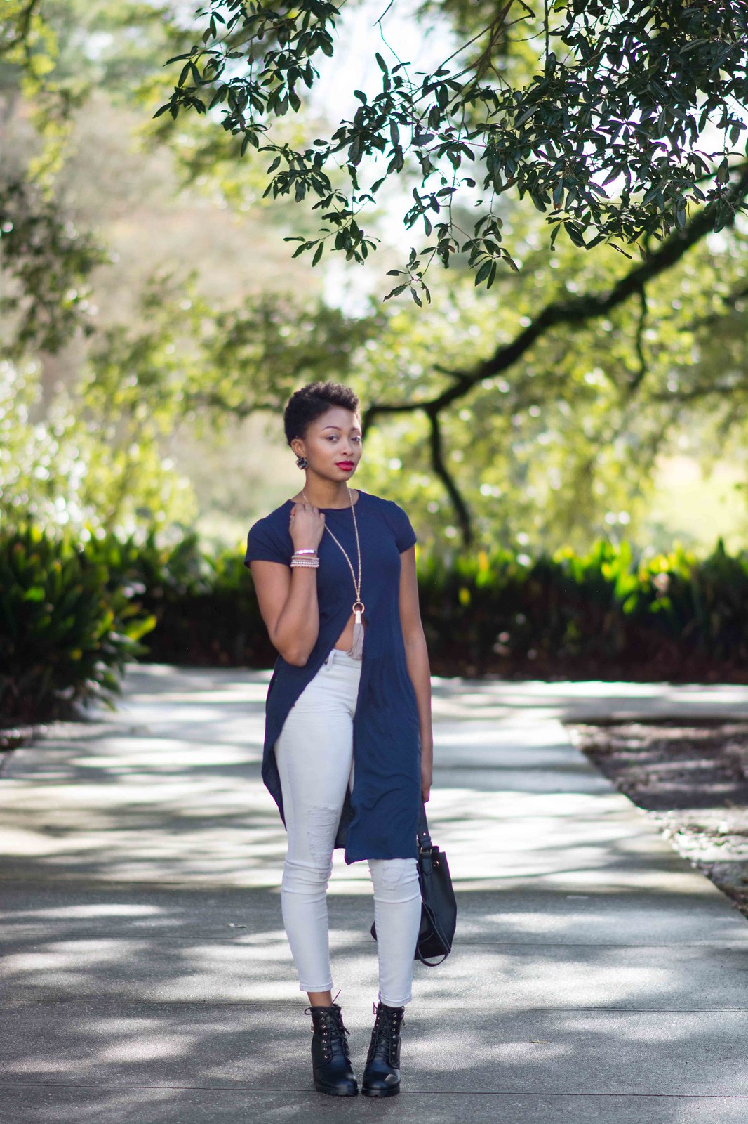 how to style a front slit tunic