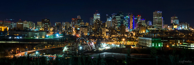 Edmonton At Night - Building Up and Over