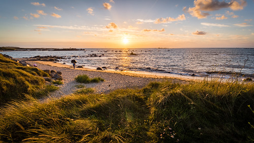 sunset sea france beach coast seaside brittany bretagne côtesdarmor landrellec trégastel