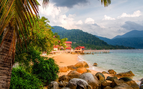 hdr malaisie malaysia paysage tioman beach clouds cloudy day foresttree forêt jour landscape mer montagne mountain nuages nuageux plage sea mersing johor