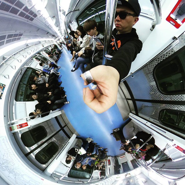 총선 맞이 서민체험. #신분당선 #지하철 #subway #metro #Theta360 #photosphere #tinyplanet #RicohThetaS #360photo #360photography