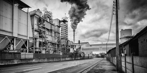 plant landscape industrial factory smoke perspective paysage usine smolder lillers fumée sucrerie industiel