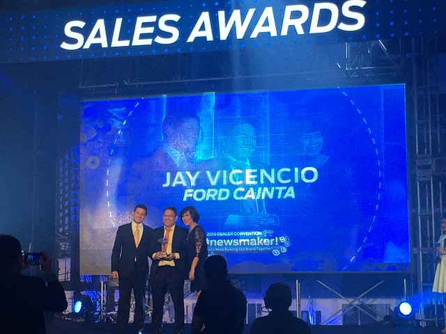Jay Vicenciom Sales Award