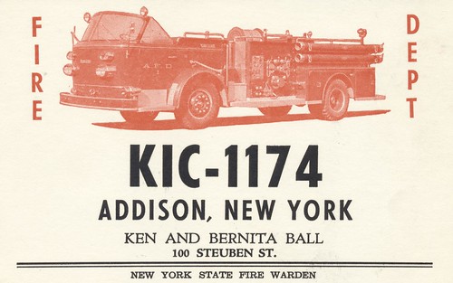qslcard cbradio cb qsl vintage fireman newyork