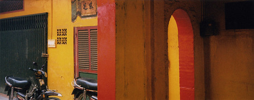 Red and yellow feature in Saigon's Fujian temple