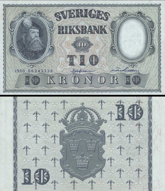 10 Korún Švédsko 1960