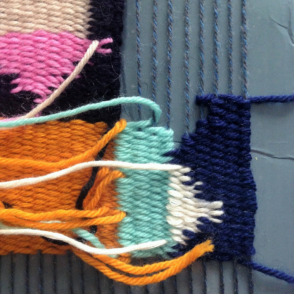 weaving colourblocking work in progress