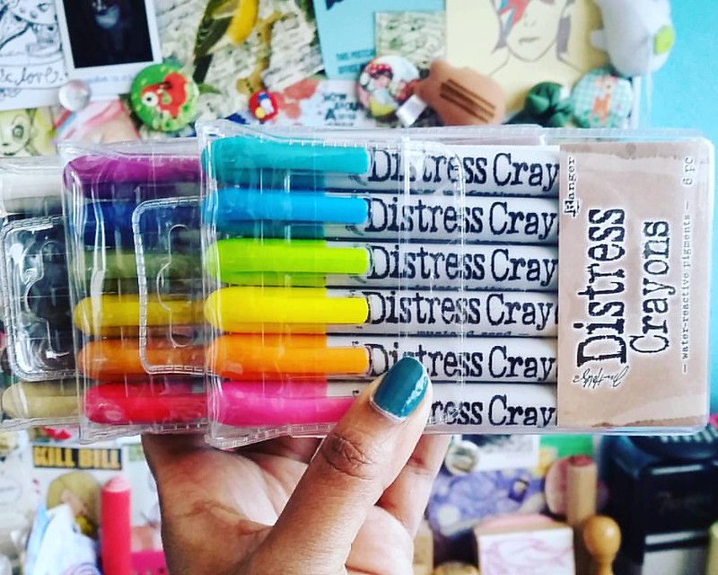 So I went a bit of Cray Cray yesterday at the #artspecially2016 event yesterday. This is part of the loot. And yes had to get the full set. #distresscrayons #timholtz #artsupplies #craftygoodness #colorful #craftygirl #craftyendeavors
