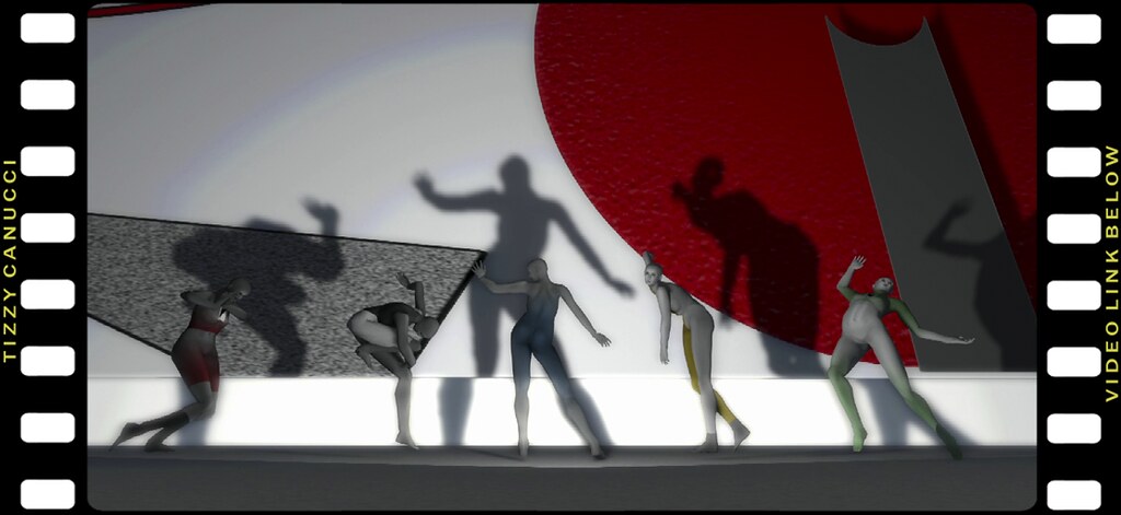 Russian actor and pedagogue Gennadi Bogdanov demonstrates a Biomechanical Silhouette: On the stage several actors standing in front of their own shadows.