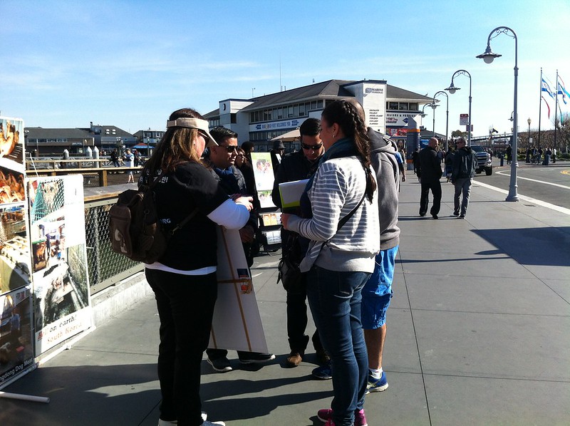 Leafleting and Informational Event on South Korean Dog Meat Trade - February 6, 2016 - San Francisco, Fisherman's Wharf