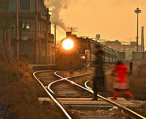 china railroad sunset train asia industrial engine rail railway trains steam transportation locomotive railways gansu sy 282 1581 baiyin gassteam baiyinnonferrousmetalscompany