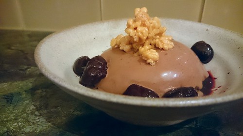Chocolate Pudding with Caramel Crisped Rice Cereal