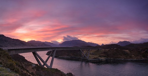 sunrise dawn scotland highlands panoramic naturalbeauty sutherland stitched grandtour kylesku kyleskubridge northwestscotland lochachàirnbhàin a894 nc500