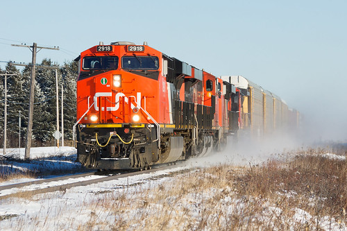 railroad winter snow canada electric cn train general hiver railway canadian line pole national québec locomotive neige ge telegraph qc chemin 401 fer canadien 2918 es44ac valalain