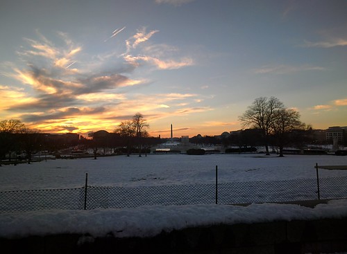 National Mall, Snowy Sunset #throughglass