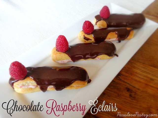 Chocolate Raspberry Éclairs - 7th Blogoversary!