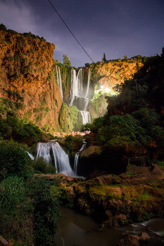 sky water night landscape falls maroc serene marruecos cascadas paisake