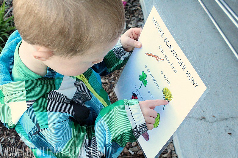 Love this simple, free, printable nature scavenger hunt for toddlers! It's easy and perfect for little learners who want to explore. The perfect outdoor activity for toddlers!