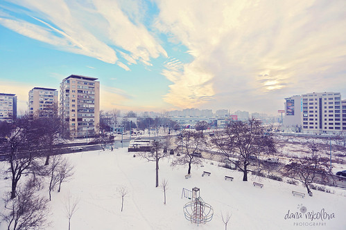 morning winter sky urban white snow home weather clouds canon buildings eos bare wideangle bluesky whitesnow plovdiv wintermorning 6d
