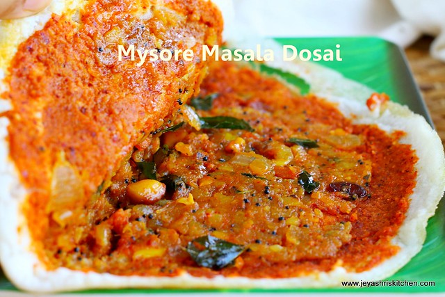 Mysore Masala Dosai recipe | South Indian recipes - Jeyashri's Kitchen