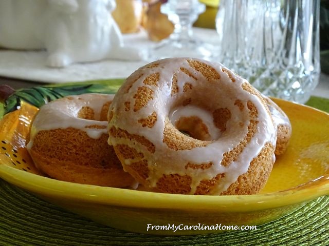 Lemon Vanilla Donuts with Lemon Glaze at From My Carolina Home