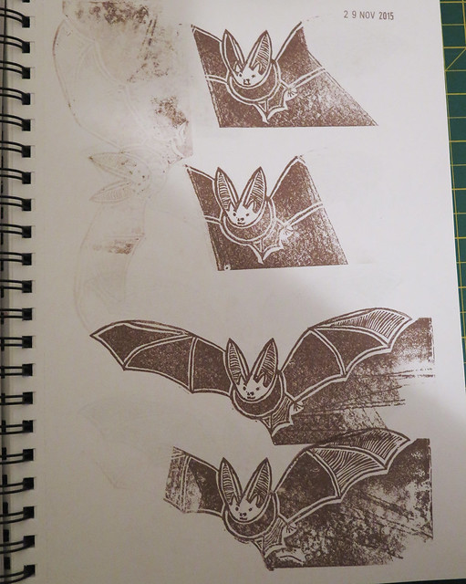 Rubber Stamp Bat Print
