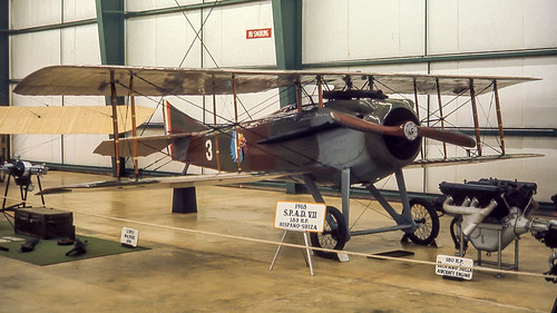 airplane aircraft 1917 wingsandwheels scannedfromaslide santeesc sandiegoairspacemuseum october1969 svii spadvii sociétépourlaviationetsesdérivés