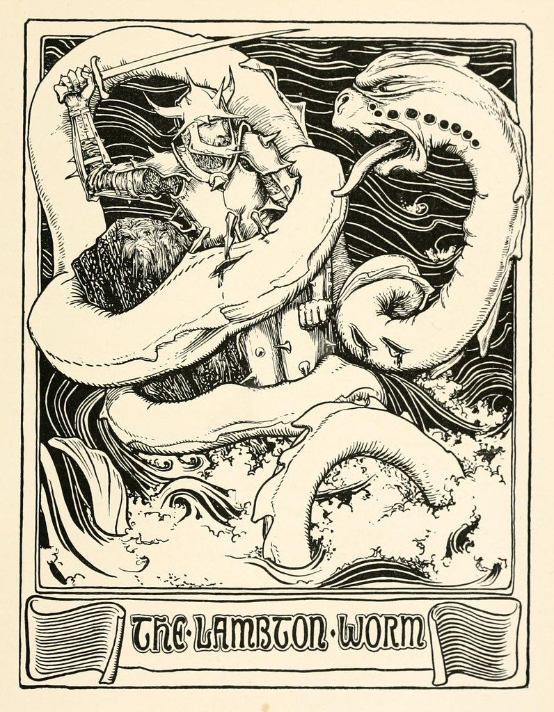 John D Batten - The Lambton Worm,  illustration from "More English Fairy Tales" 1894