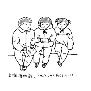 旅写真から  #illustration #sketch #drawing #線画 #人物 #people #上海  #satoshigemi