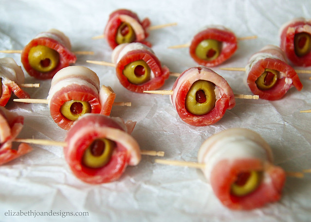Bacon Wrapped Olives Toothpicks