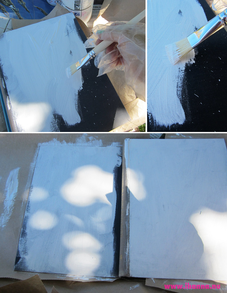 Painting the cover of an altered to be book by iHanna