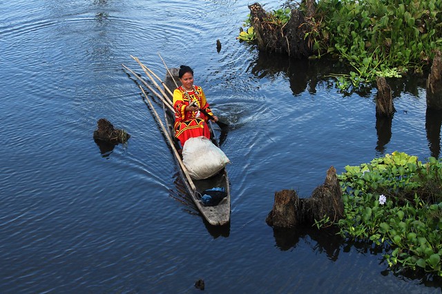 Agusan Manobo Woman in Canoe