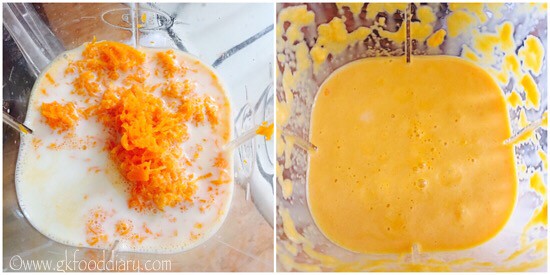 Carrot Milkshake Recipe for Toddlers and Kids - step 3